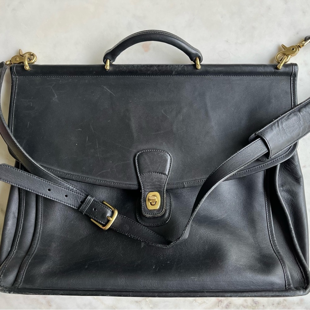 Vintage Coach 5266 Beekman Black Leather Briefcase, Attaché Bag